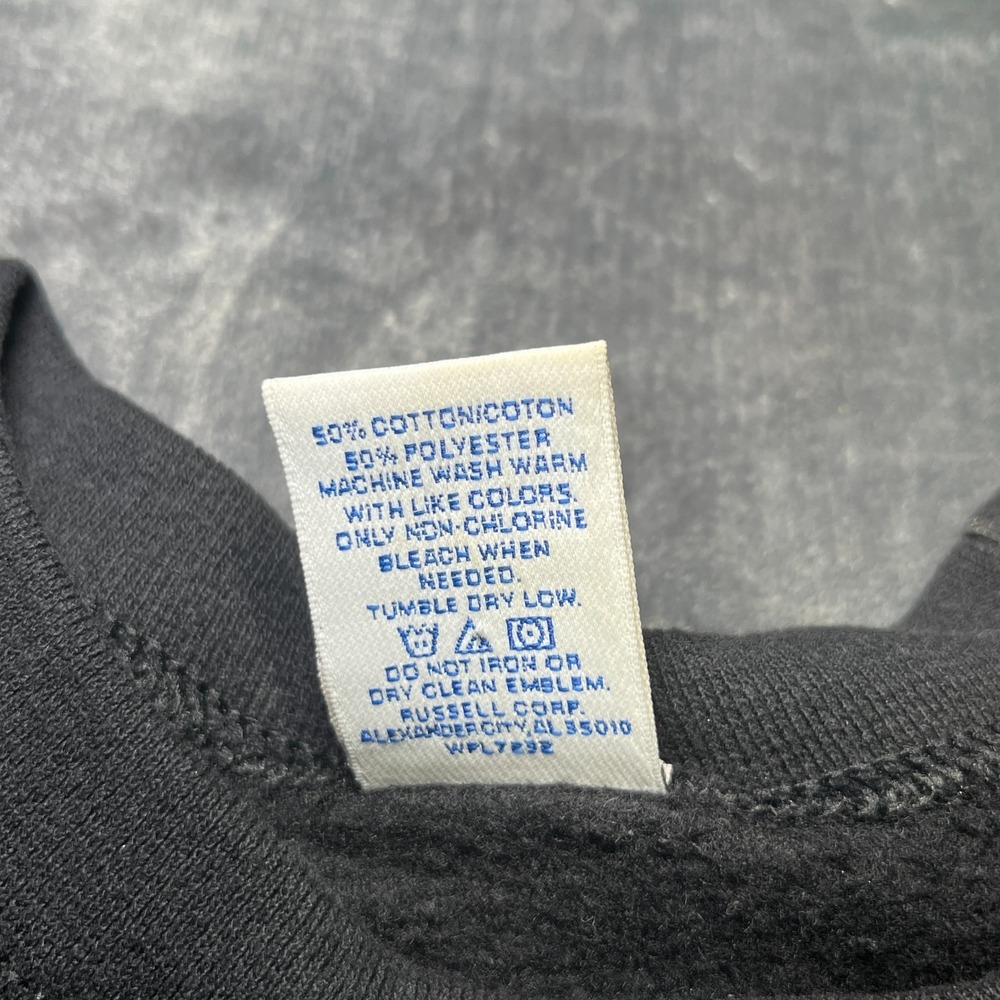Vintage Russell Athletic Blank Crewneck Sweatshirt Adult XL Black Heavyweight - Picture 5 of 10
